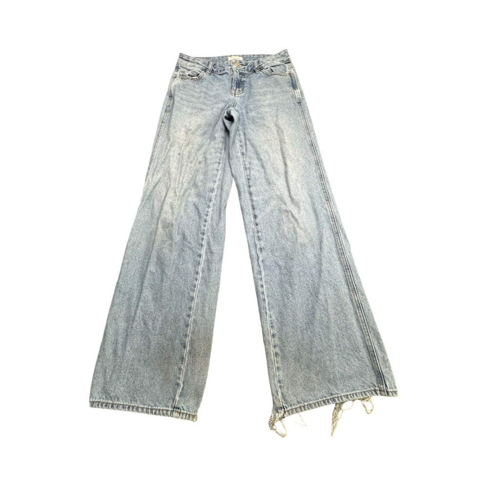 PacSun Jeans Womens 25 Blue Low Rise Baggy Wide Leg Distressed Denim Skater Y2K